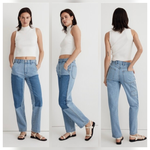 Madewell Perfect Vintage Straight Jean Hazelfern Shadow Panel Edition Sz 28 - Picture 1 of 16